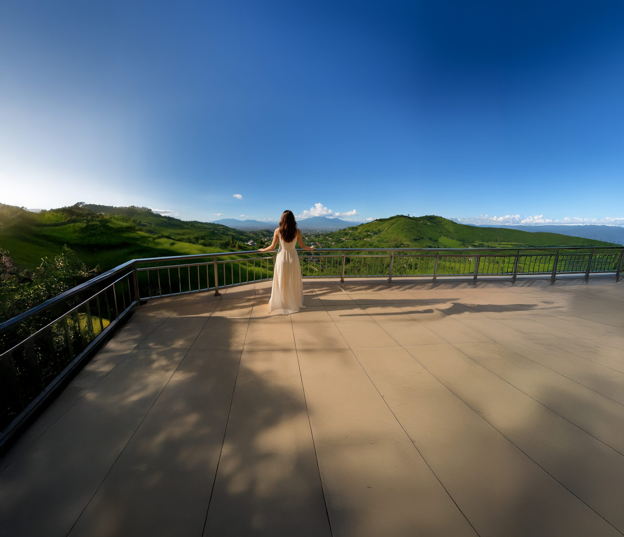 Pemandangan properti resor dago pakar bandung dengan latar belakang kota.